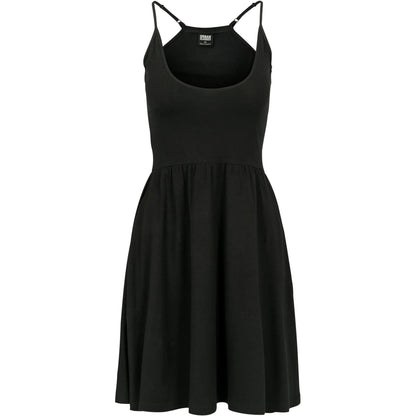 Black - Front - Urban Classics Womens-Ladies Spaghetti Strap Dress