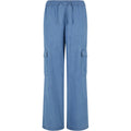 Skyblue Washed - Front - Urban Classics Womens-Ladies Denim Lightweight Cargo Trousers