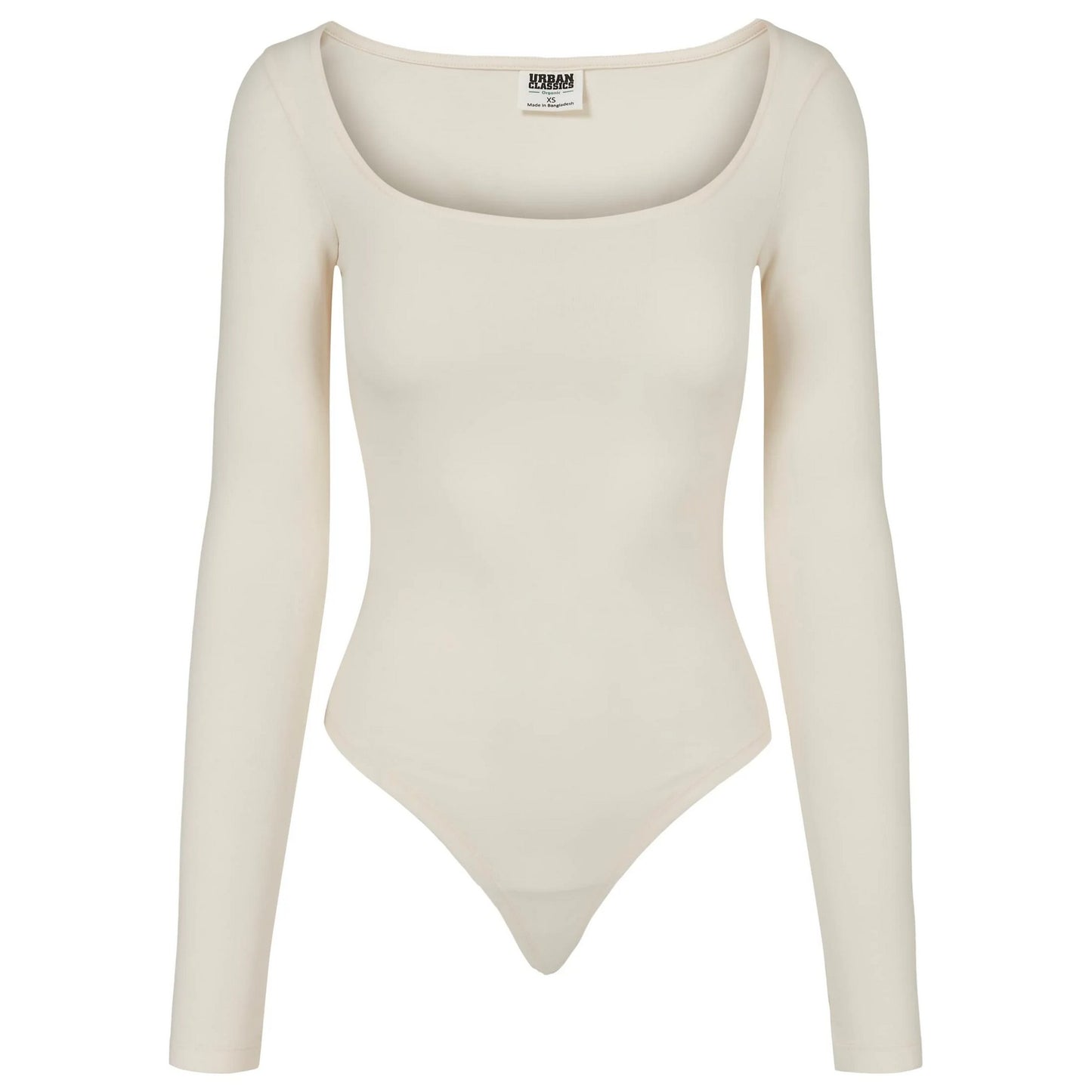 White Sand - Front - Urban Classics Womens-Ladies Organic Long-Sleeved Bodysuit