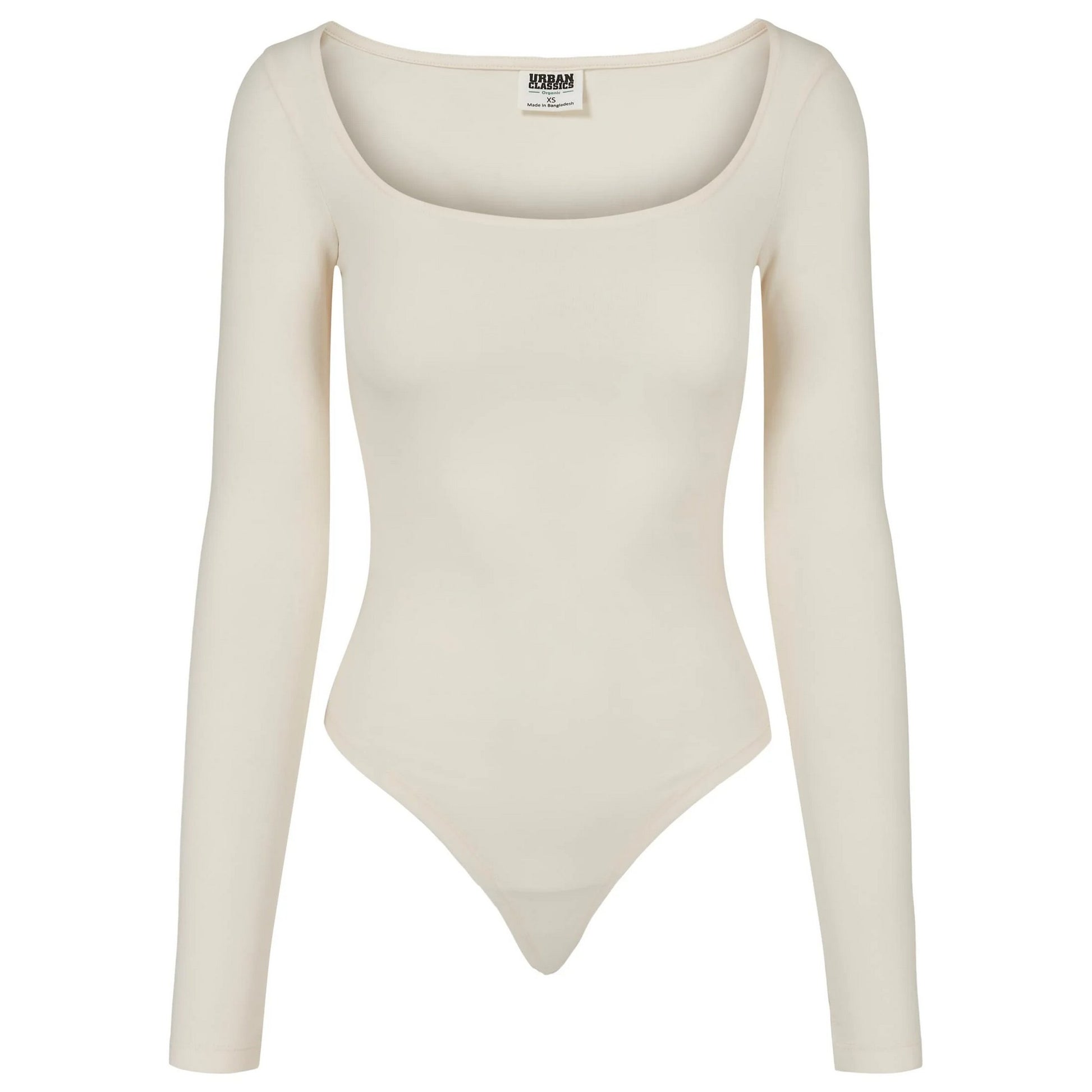 White Sand - Front - Urban Classics Womens-Ladies Organic Long-Sleeved Bodysuit