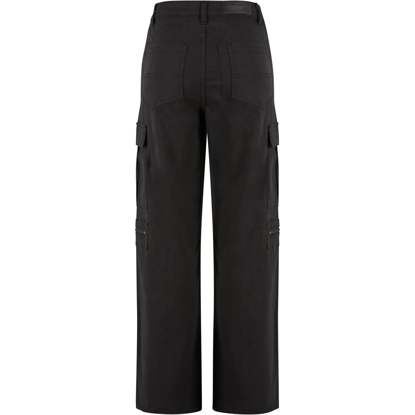 Black - Back - Urban Classics Womens-Ladies Utility Twill Stretch Loose Cargo Trousers