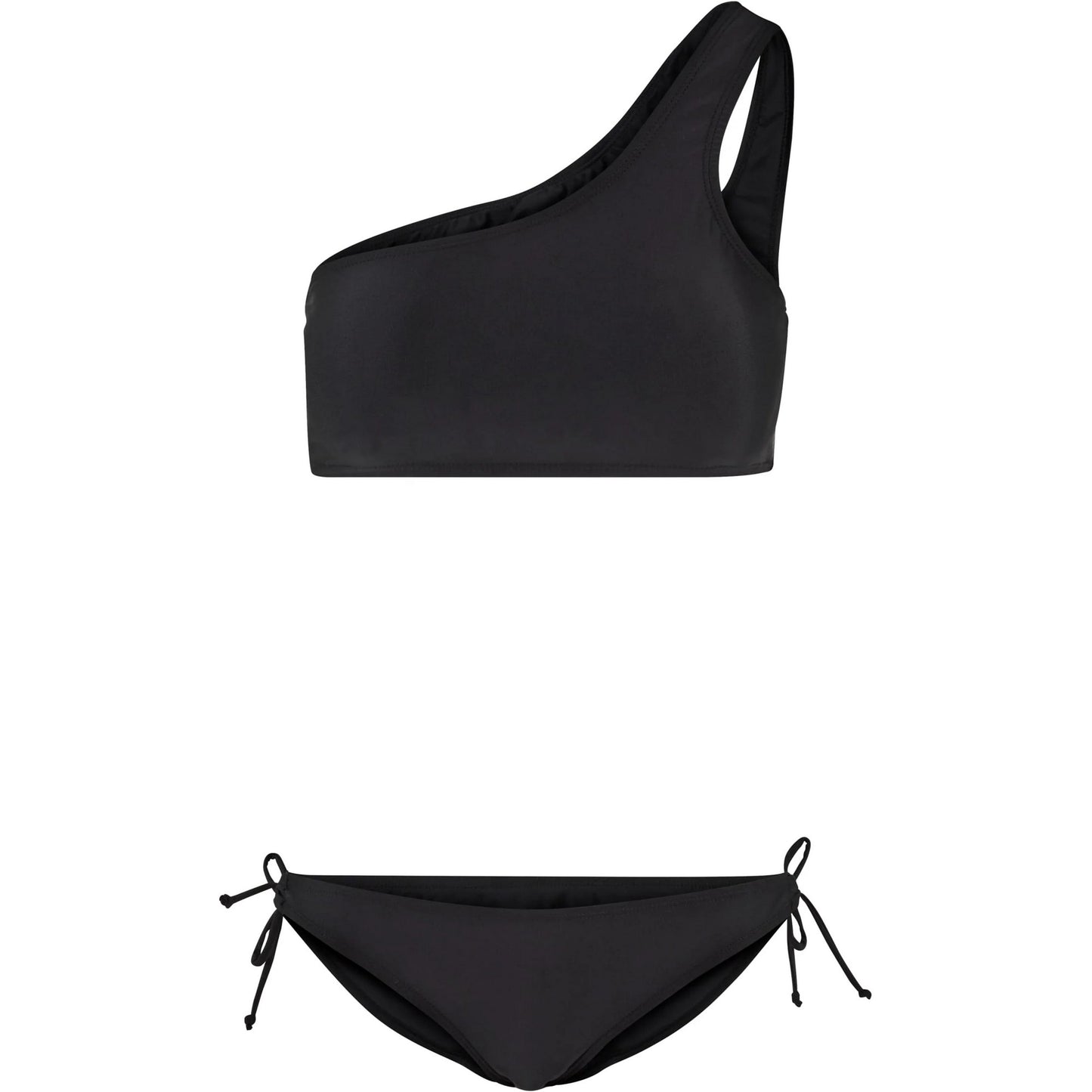 Black - Front - Urban Classics Womens-Ladies Asymmetric Bikini