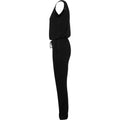 Black - Side - Urban Classics Womens-Ladies Mesh Technical Long Jumpsuit