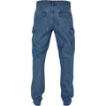 Light Blue Washed - Back - Urban Classics Mens Straight Leg Cargo Jeans