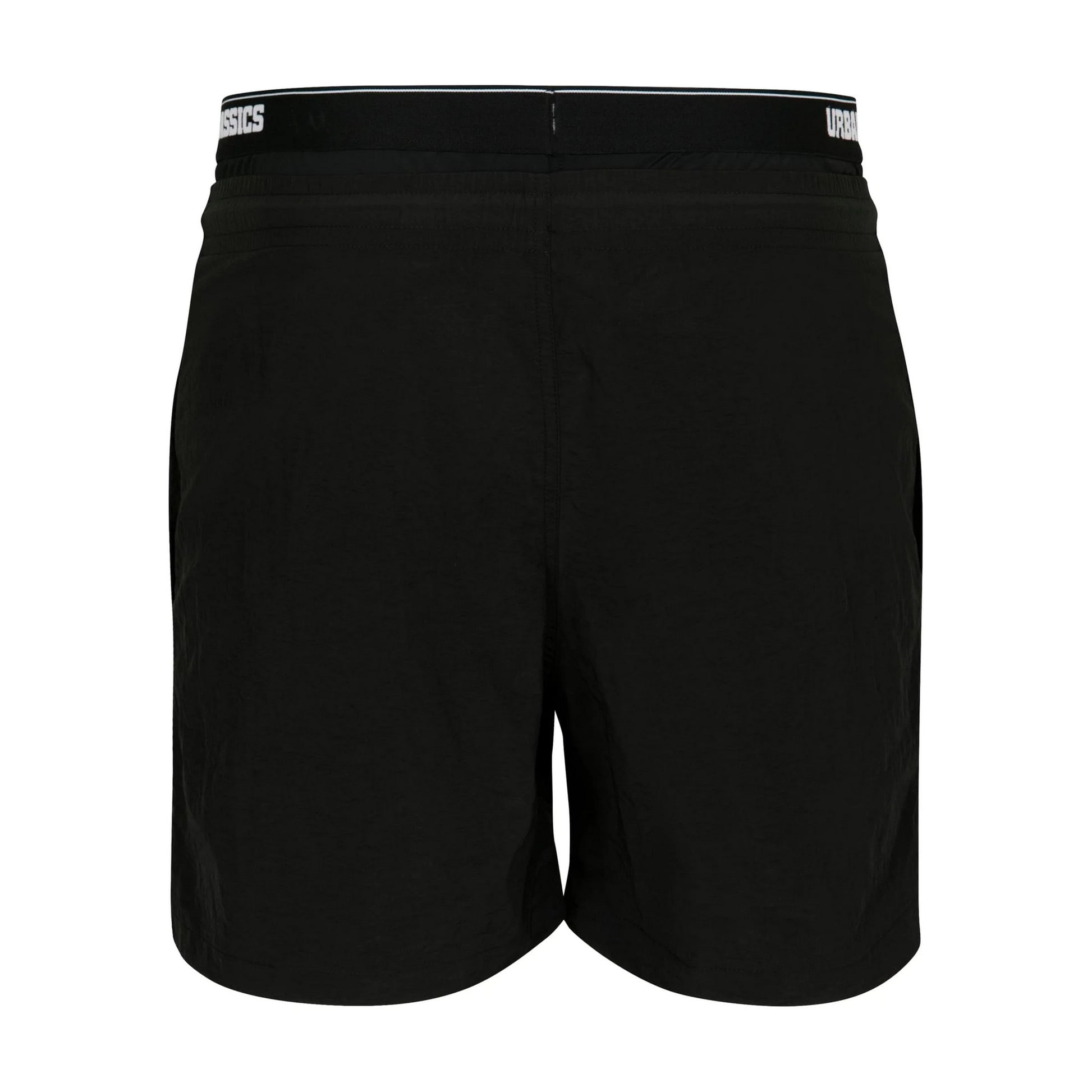 Black-White - Back - Urban Classics Mens 2 in 1 Swim Shorts