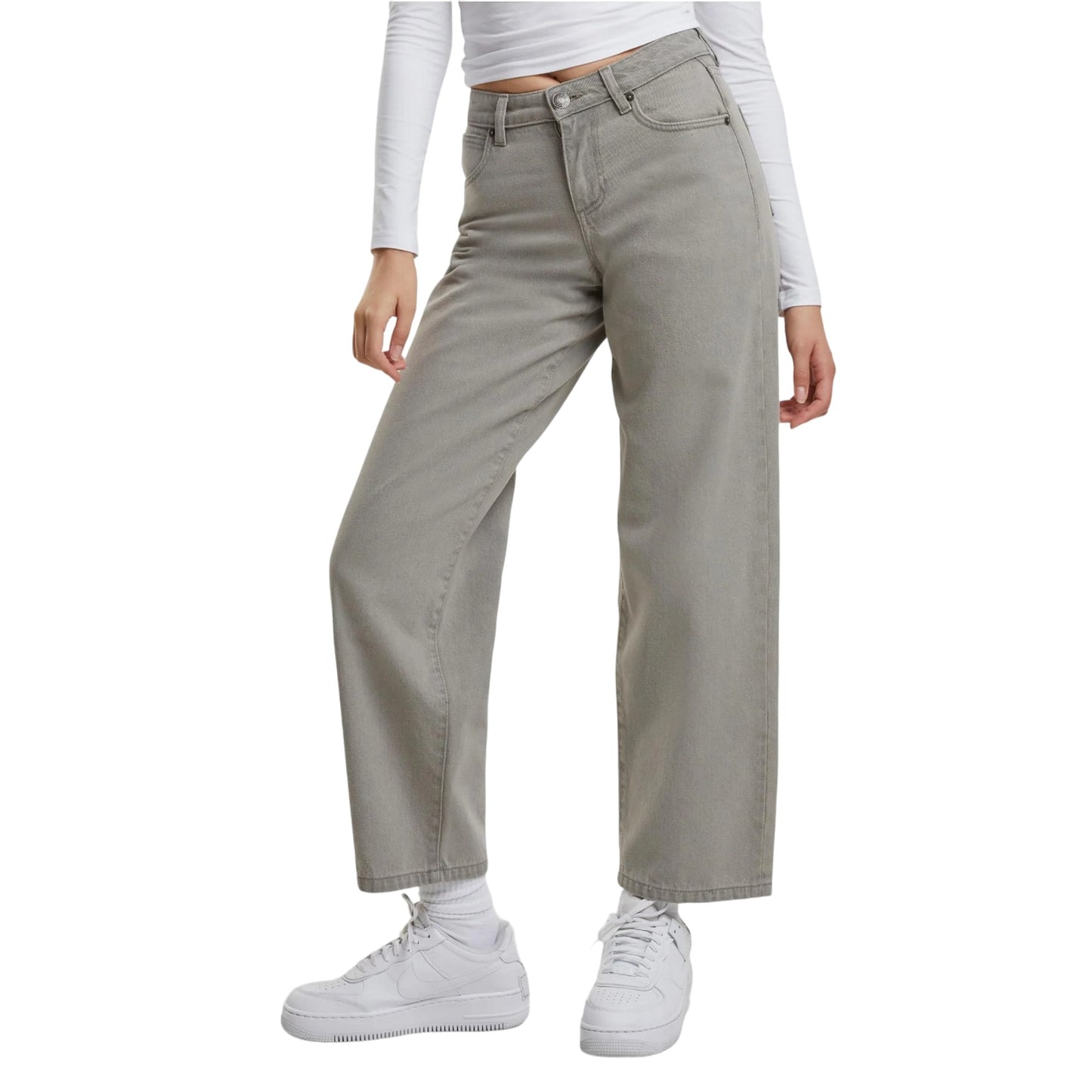 Lighter Dirty Washed - Front - Urban Classics Womens-Ladies 90´s Mid Rise Jeans