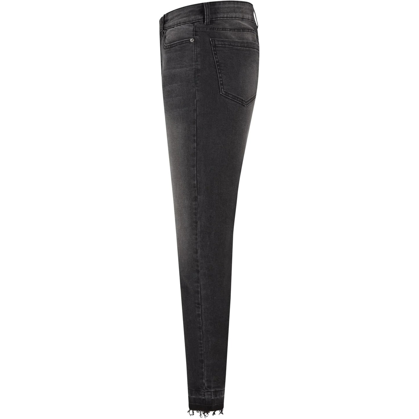 Real Black Washed - Side - Urban Classics Womens-Ladies High Waist Skinny Jeans