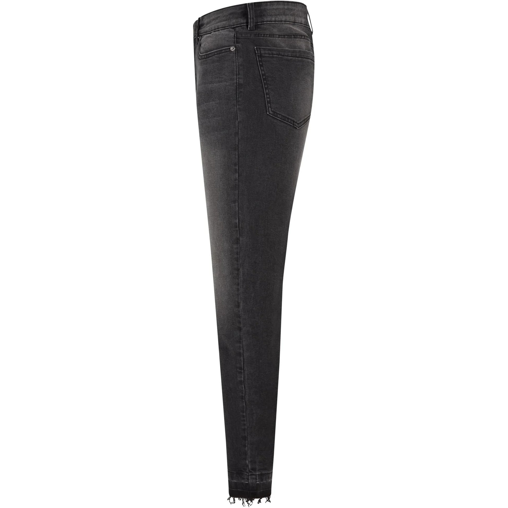 Real Black Washed - Side - Urban Classics Womens-Ladies High Waist Skinny Jeans