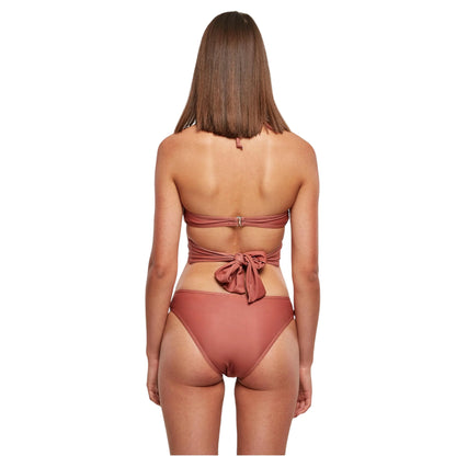 Terracotta - Back - Urban Classics Womens-Ladies Halter Neck Bikini Set