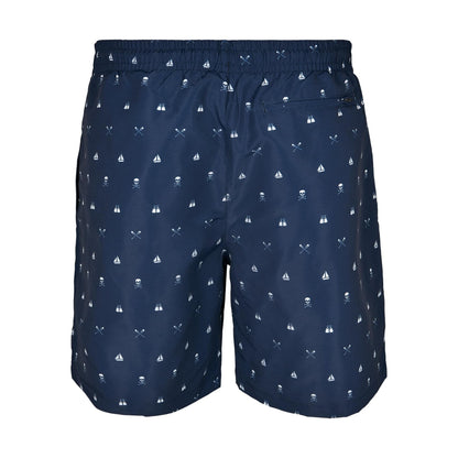 Blue - Back - Urban Classics Mens Patterned Swim Shorts
