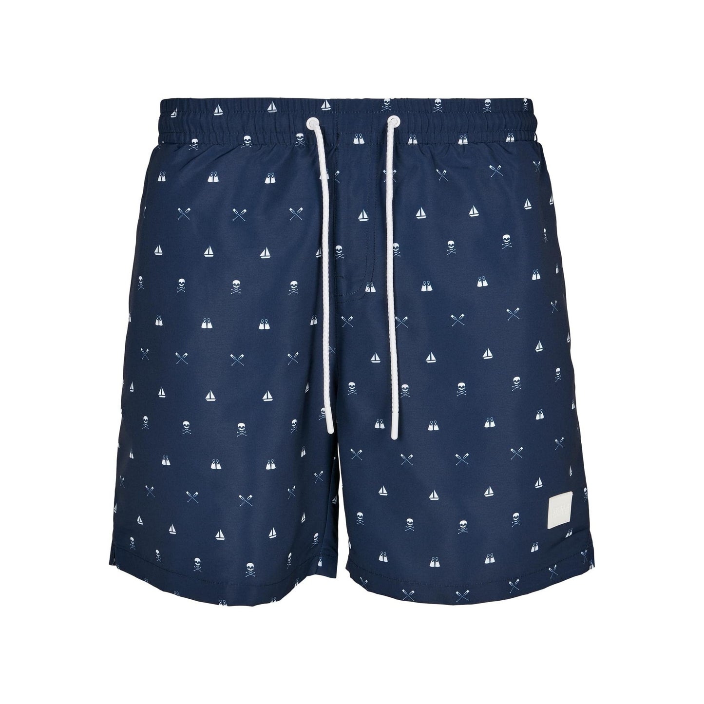 Blue - Front - Urban Classics Mens Patterned Swim Shorts