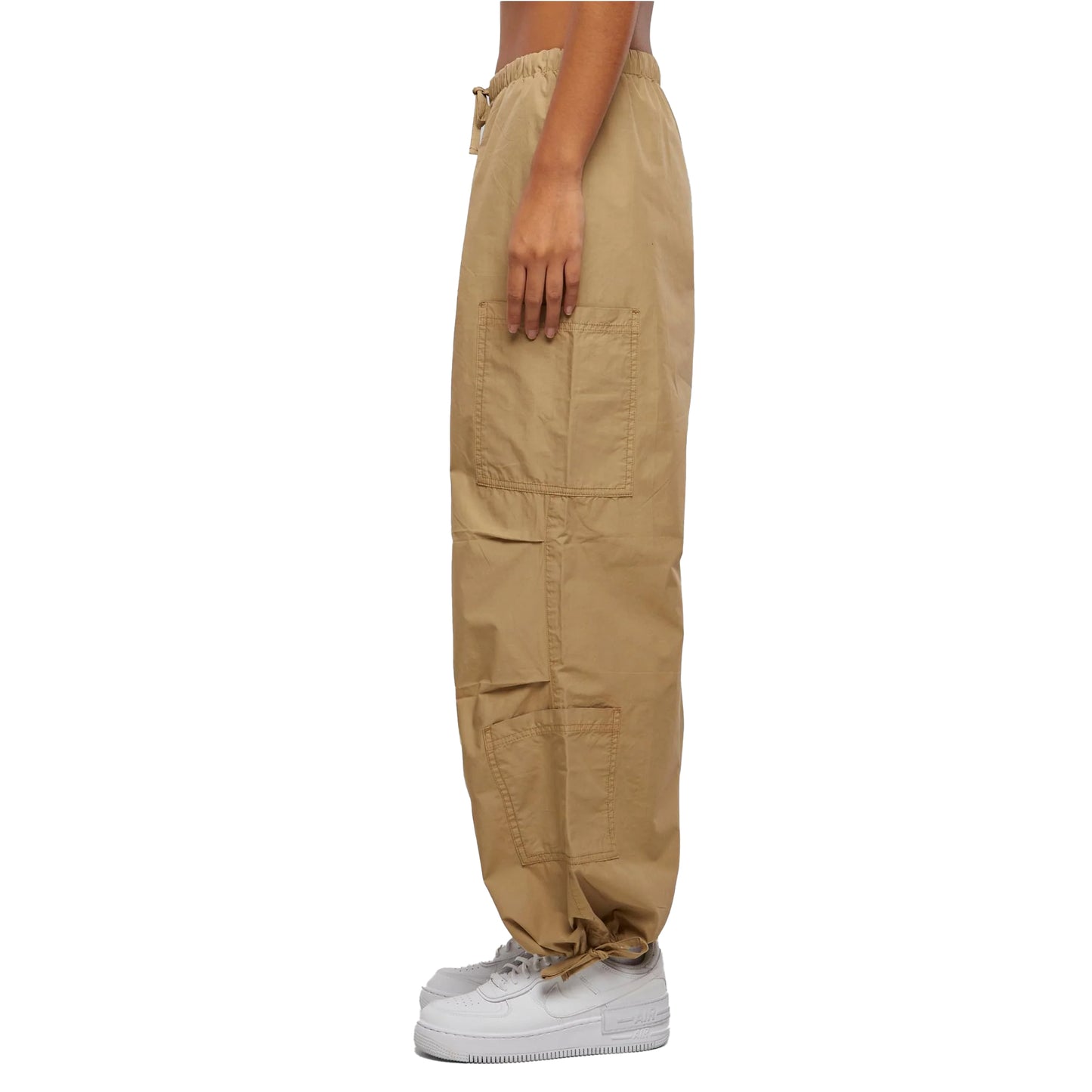 Union Beige - Lifestyle - Urban Classics Womens-Ladies Cotton Parachute Cargo Trousers