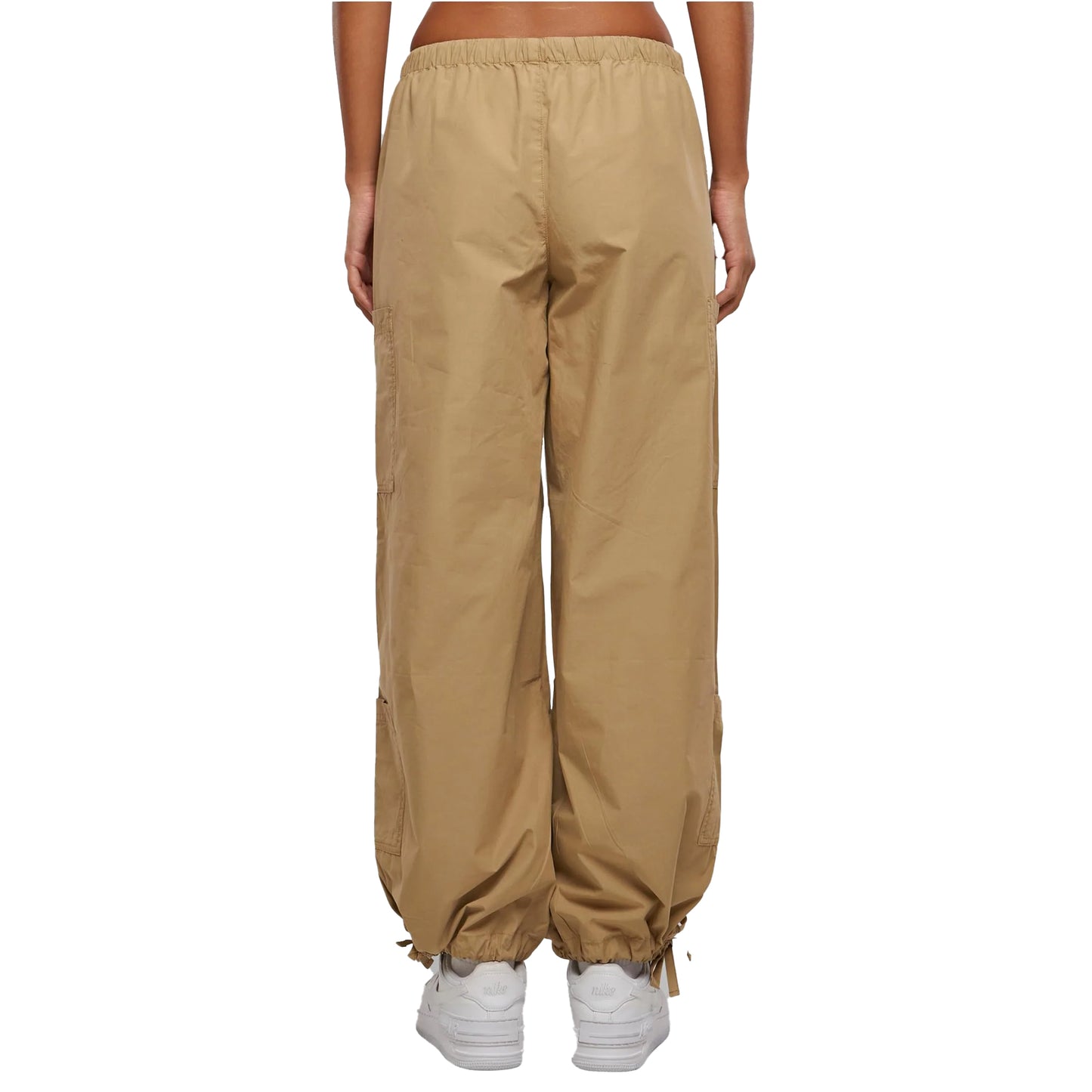 Union Beige - Back - Urban Classics Womens-Ladies Cotton Parachute Cargo Trousers