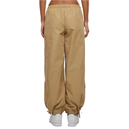 Union Beige - Back - Urban Classics Womens-Ladies Cotton Parachute Cargo Trousers