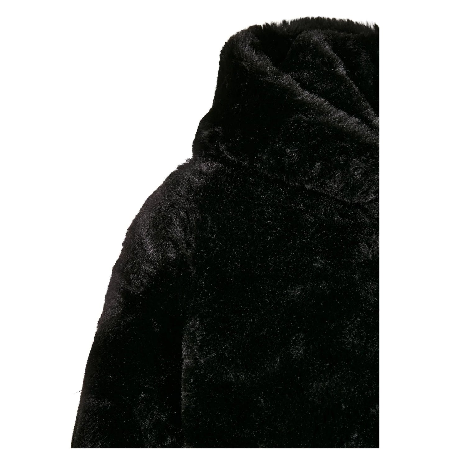 Black - Side - Urban Classics Girls Teddy Fleece Hooded Coat