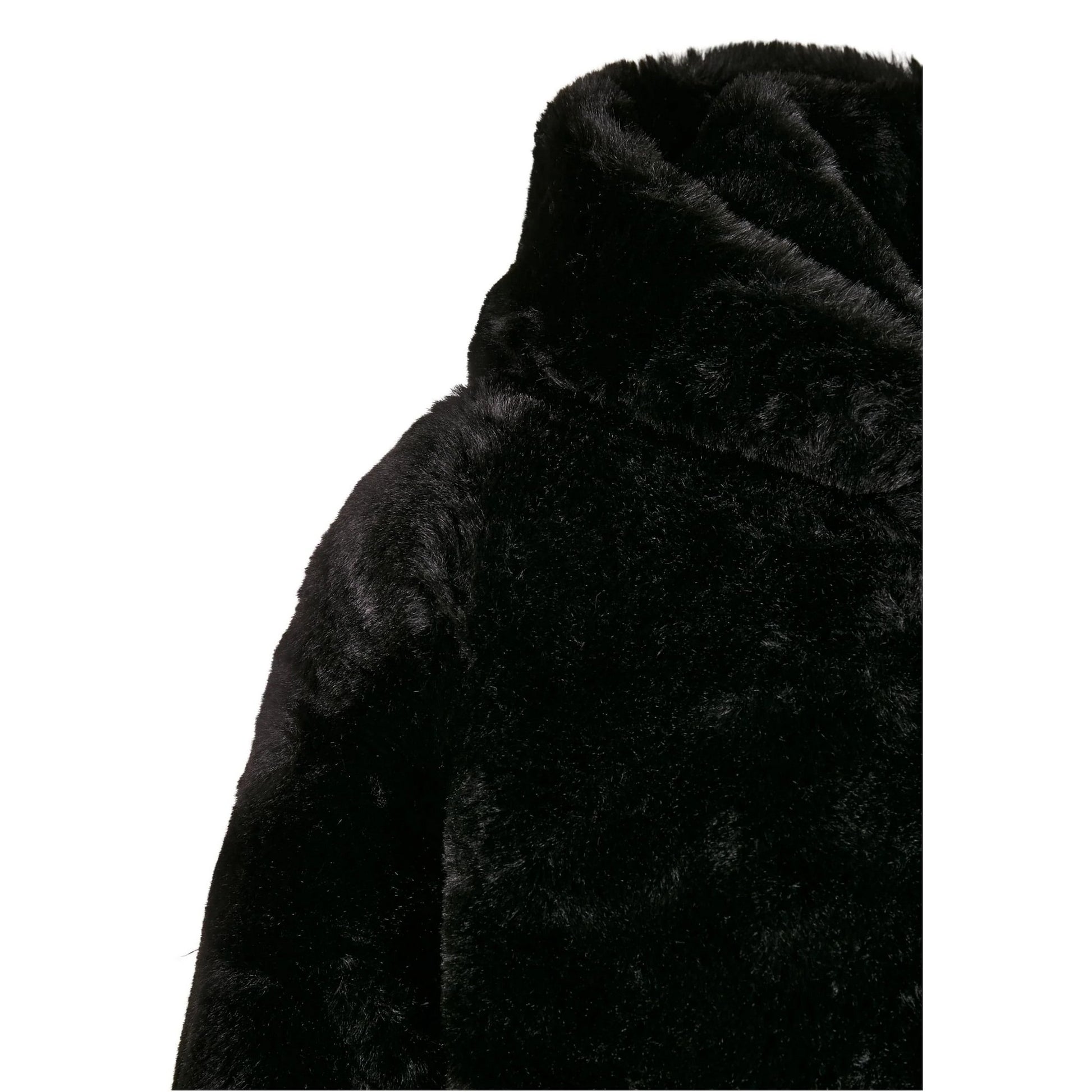 Black - Side - Urban Classics Girls Teddy Fleece Hooded Coat