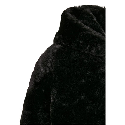 Black - Side - Urban Classics Girls Teddy Fleece Hooded Coat
