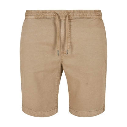 Union Beige - Front - Urban Classics Mens Twill Stretch Sweat Shorts