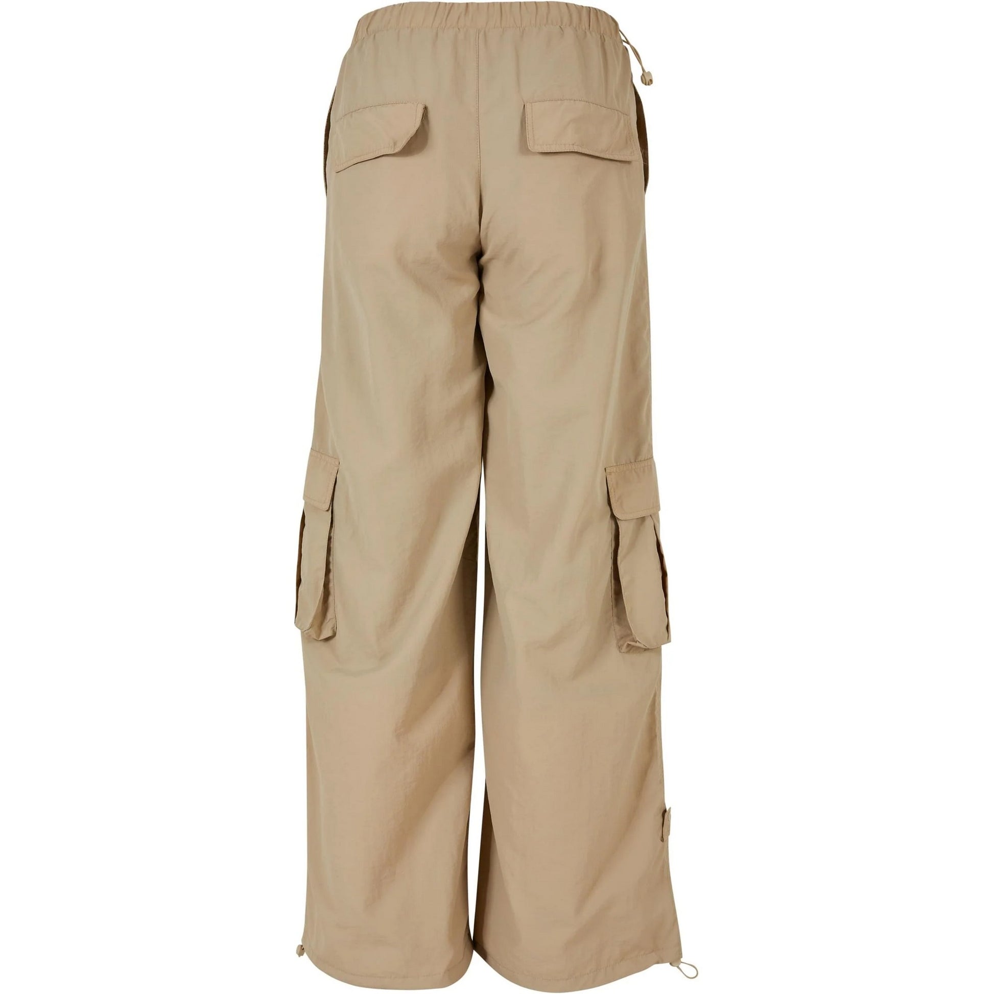 Concrete - Back - Urban Classics Womens-Ladies Nylon Crinkled Wide Cargo Trousers