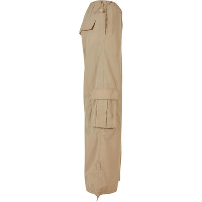 Concrete - Side - Urban Classics Womens-Ladies Nylon Crinkled Wide Cargo Trousers