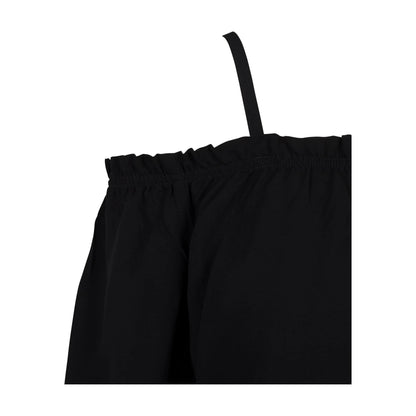 Black - Side - Urban Classics Womens-Ladies Cold Shoulder Long-Sleeved Top