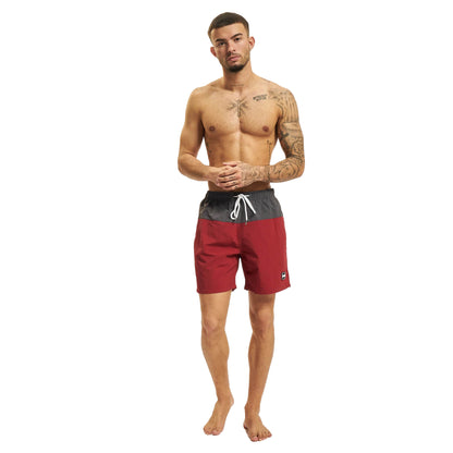 Brick Red-Dark Shadow - Lifestyle - Urban Classics Mens Block Swim Shorts