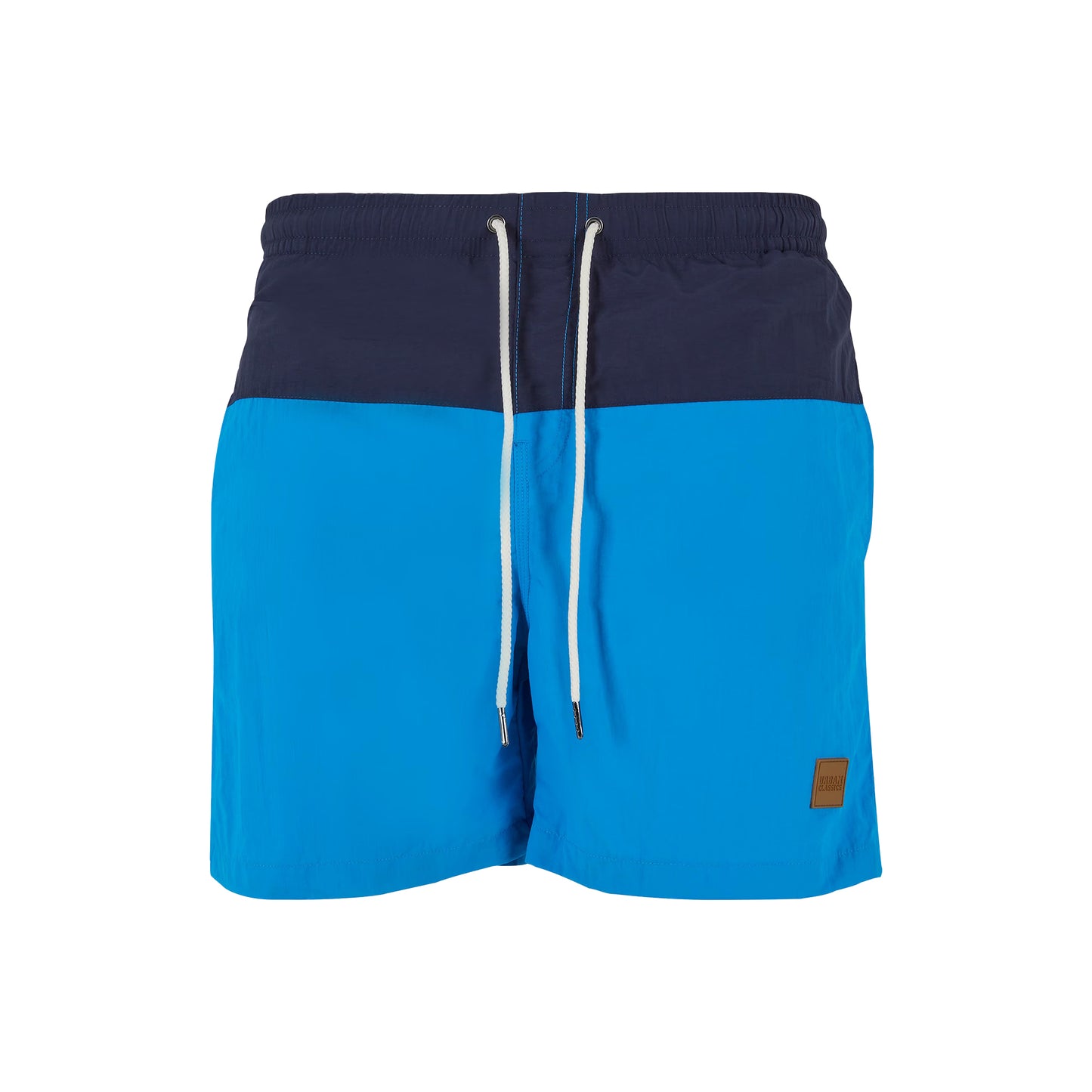 Navy-Turquoise - Front - Urban Classics Mens Block Swim Shorts
