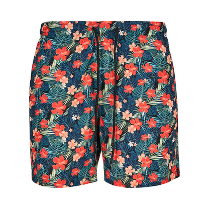 Black - Front - Urban Classics Mens Tropical Swim Shorts
