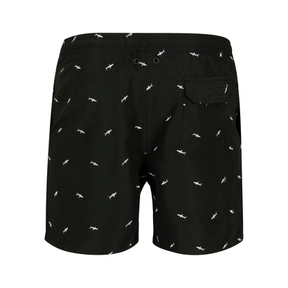 Black-White - Back - Urban Classics Mens Shark Swim Shorts
