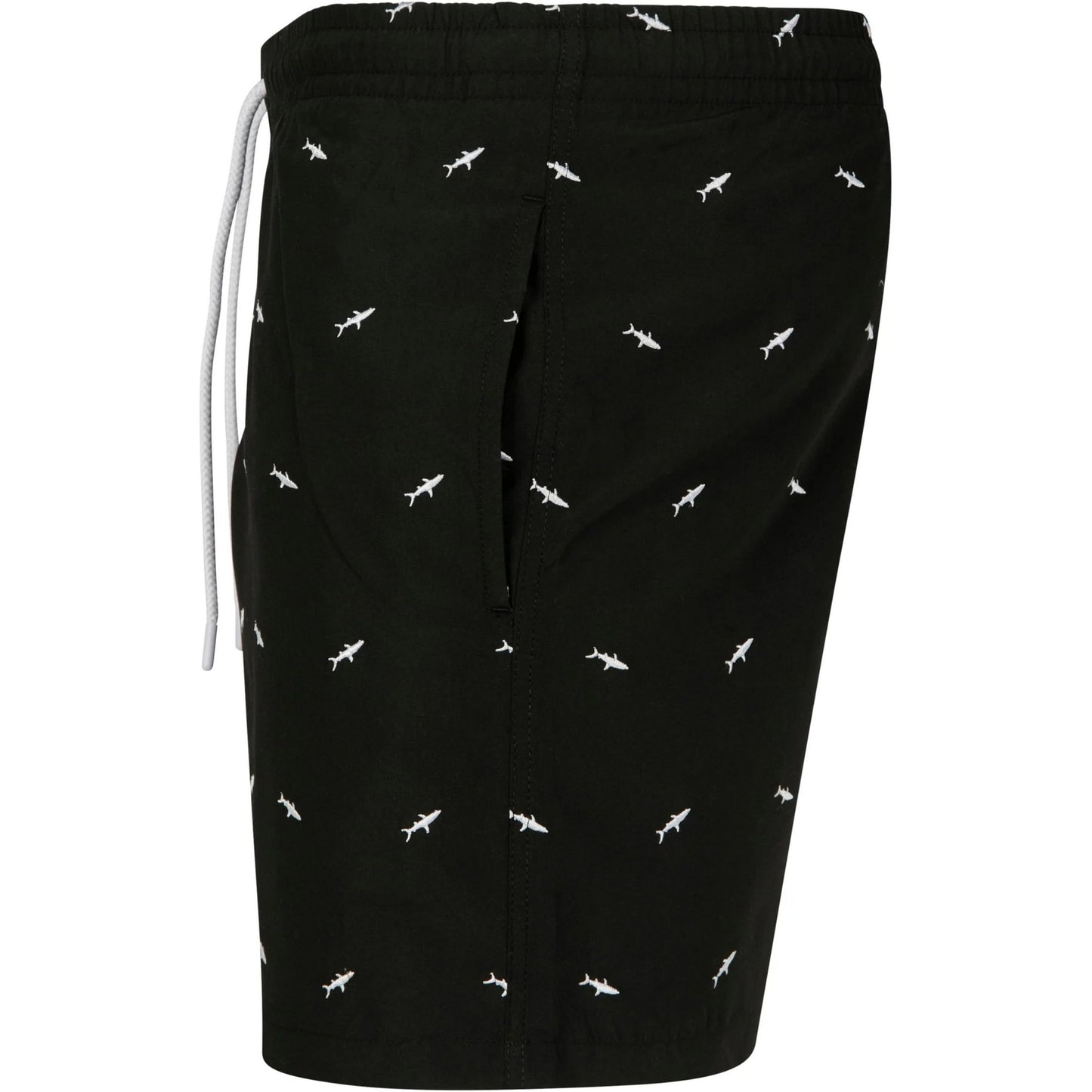 Black-White - Lifestyle - Urban Classics Mens Shark Swim Shorts