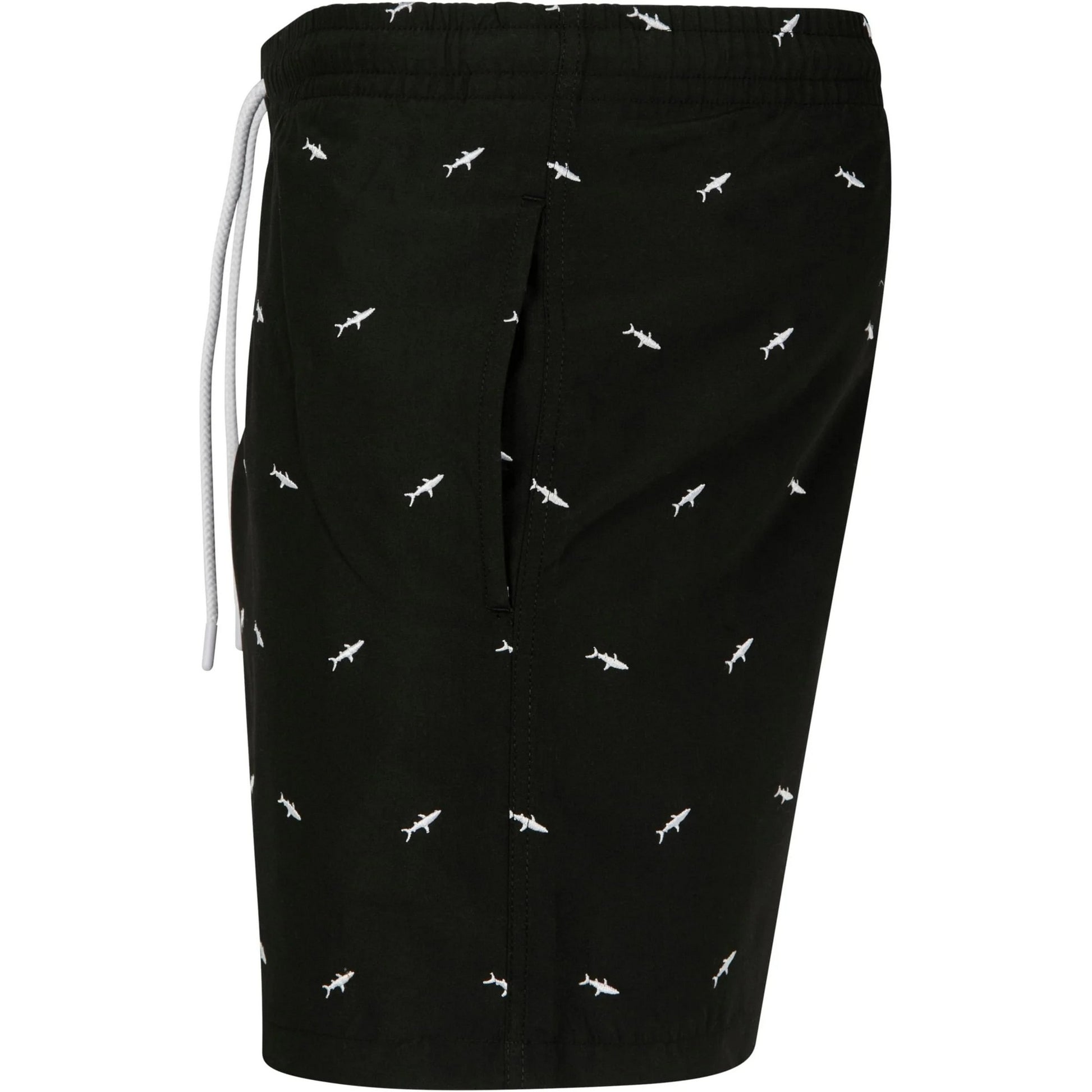 Black-White - Lifestyle - Urban Classics Mens Shark Swim Shorts