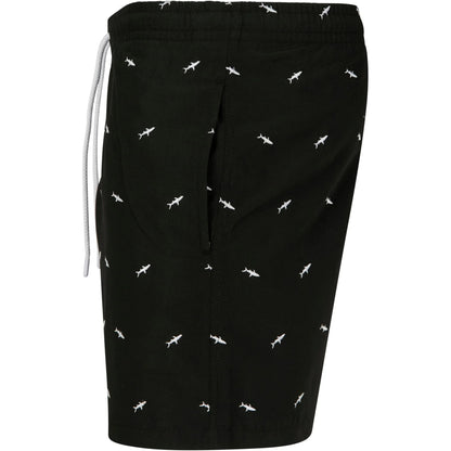 Black-White - Lifestyle - Urban Classics Mens Shark Swim Shorts