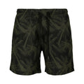 Olive - Front - Urban Classics Mens Palm Swim Shorts
