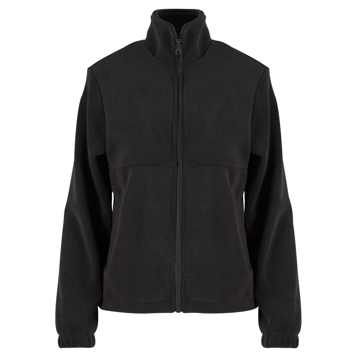 Black - Front - Urban Classics Womens-Ladies Plain Polar Fleece Double Layer Jacket