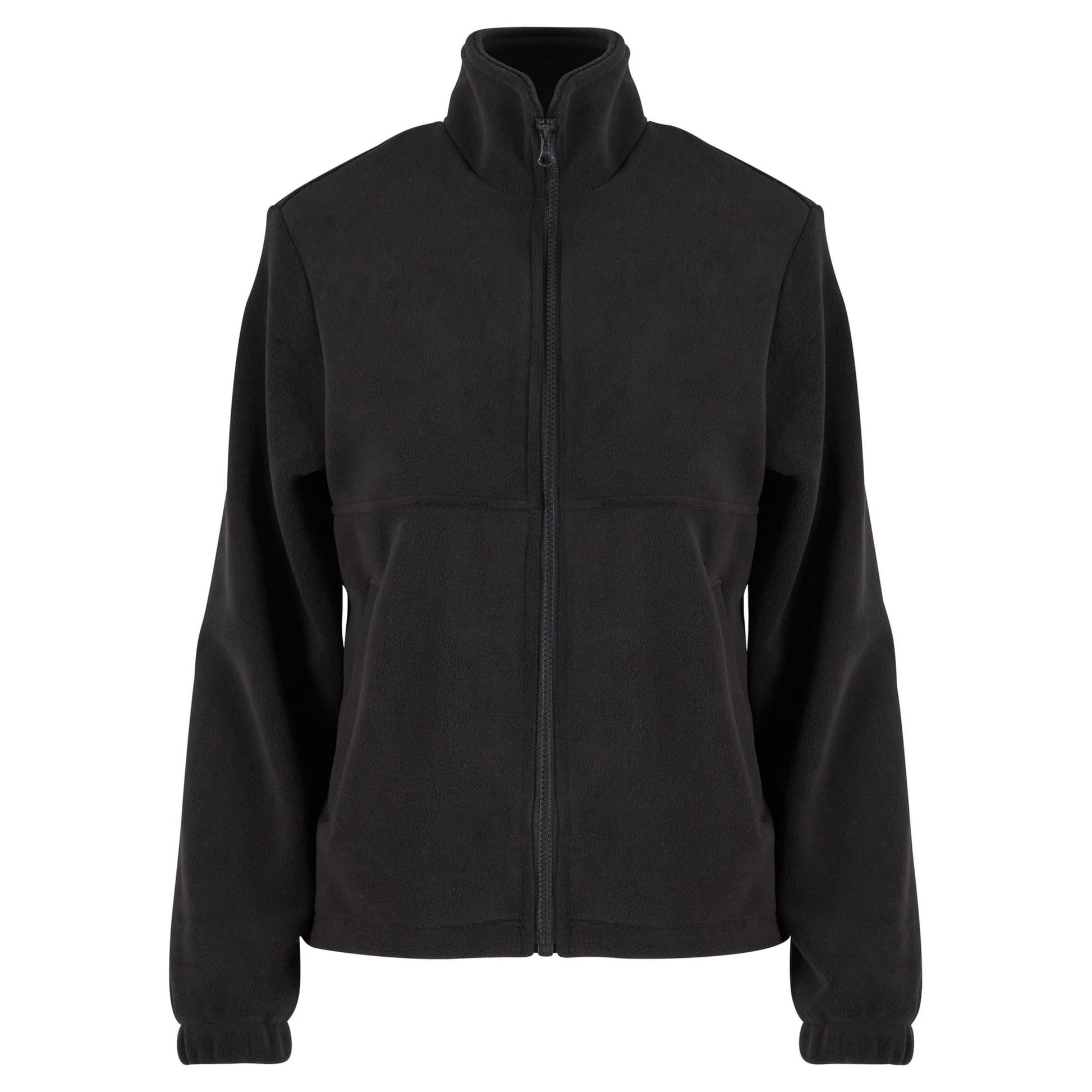 Black - Front - Urban Classics Womens-Ladies Plain Polar Fleece Double Layer Jacket