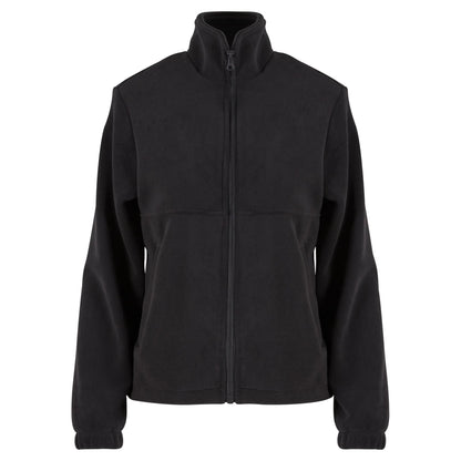 Black - Front - Urban Classics Womens-Ladies Plain Polar Fleece Double Layer Jacket