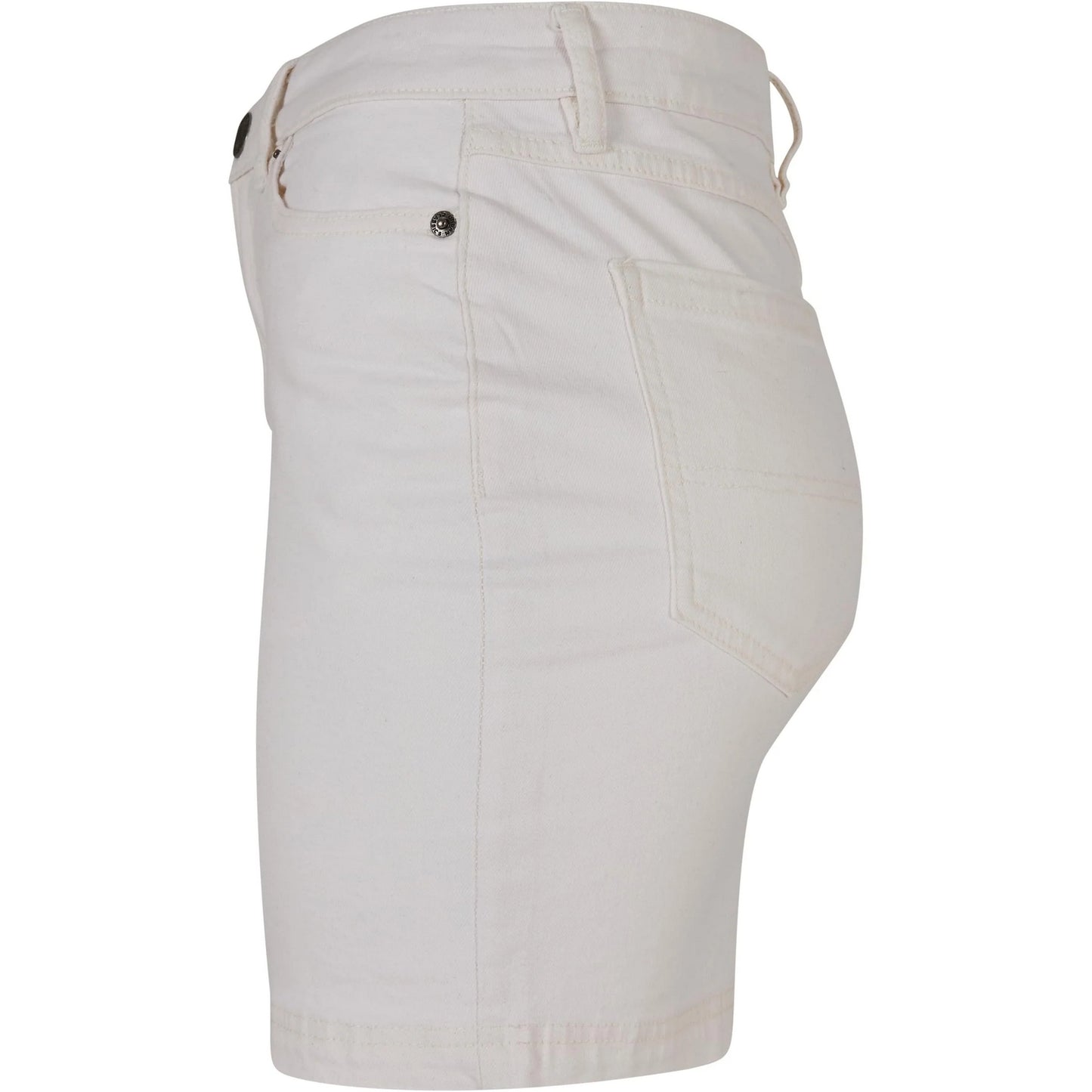 Off White Raw - Side - Urban Classics Womens-Ladies Denim Organic Mini Skirt