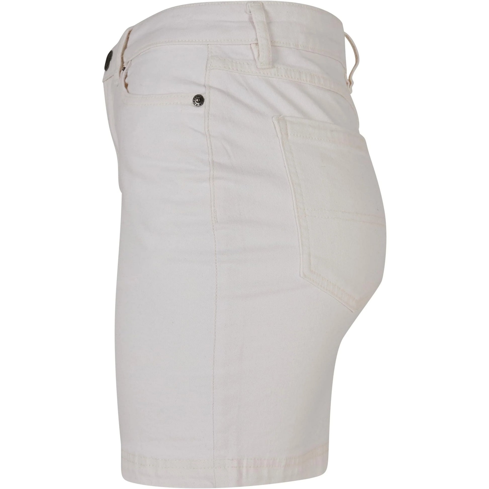 Off White Raw - Side - Urban Classics Womens-Ladies Denim Organic Mini Skirt