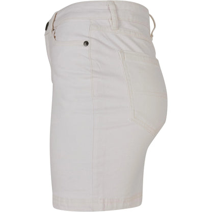 Off White Raw - Side - Urban Classics Womens-Ladies Denim Organic Mini Skirt