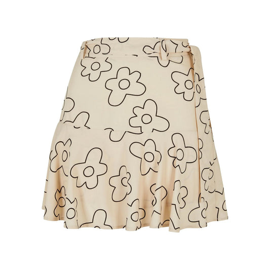 Soft Seagrass - Front - Urban Classics Womens-Ladies Flower Mini Skort
