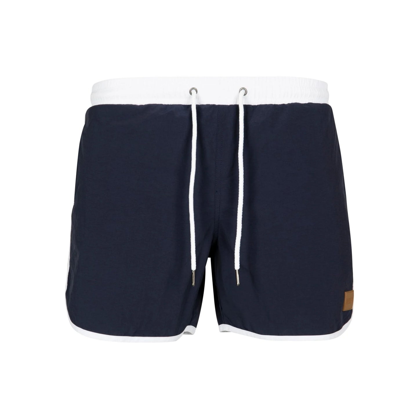 Navy-White - Front - Urban Classics Mens Retro Swim Shorts