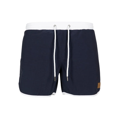 Navy-White - Front - Urban Classics Mens Retro Swim Shorts