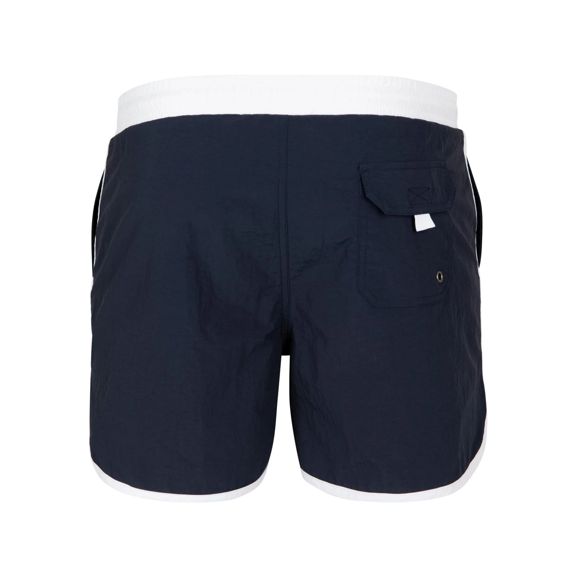 Navy-White - Back - Urban Classics Mens Retro Swim Shorts
