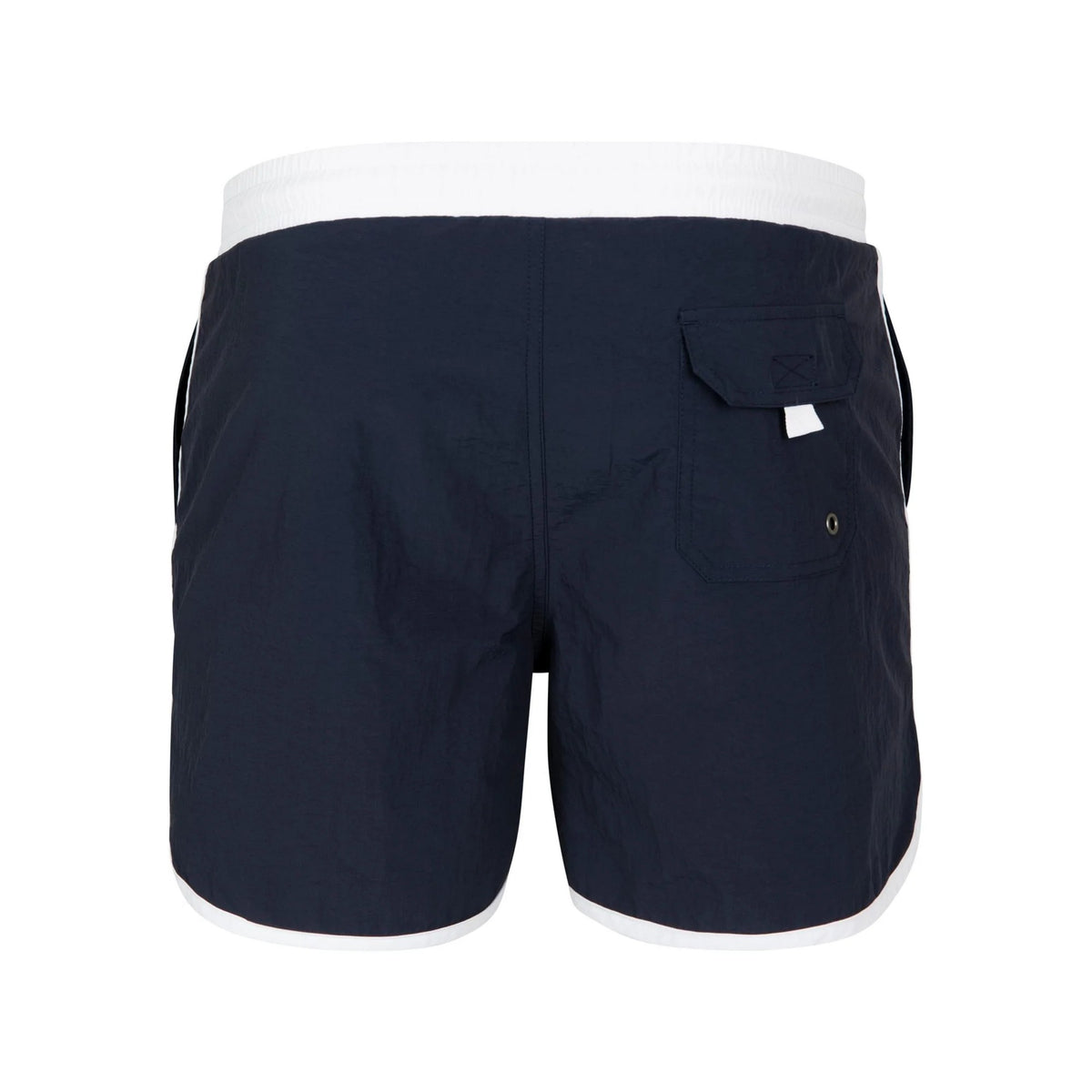 Navy-White - Back - Urban Classics Mens Retro Swim Shorts