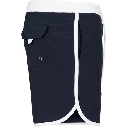 Navy-White - Side - Urban Classics Mens Retro Swim Shorts