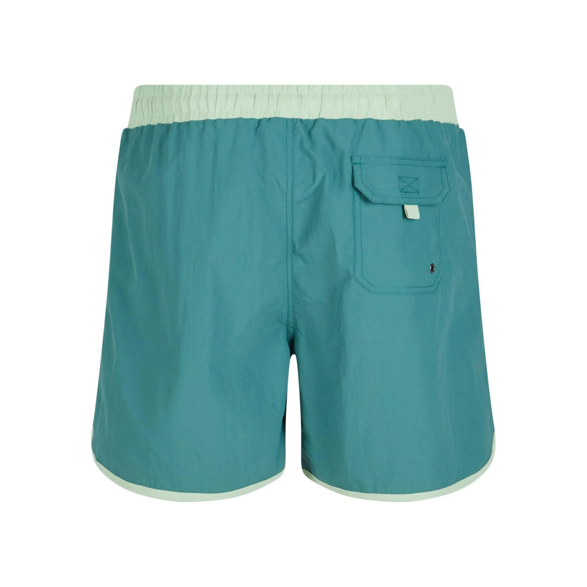 Pale Leaf-Vintage Green - Back - Urban Classics Mens Retro Swim Shorts