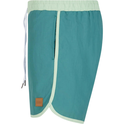Pale Leaf-Vintage Green - Lifestyle - Urban Classics Mens Retro Swim Shorts