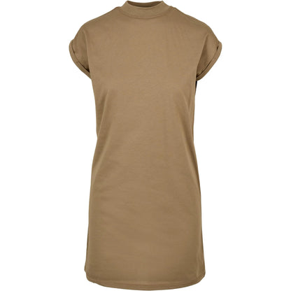 Khaki Green - Front - Urban Classics Womens-Ladies Turtle Extended Shoulder Dress