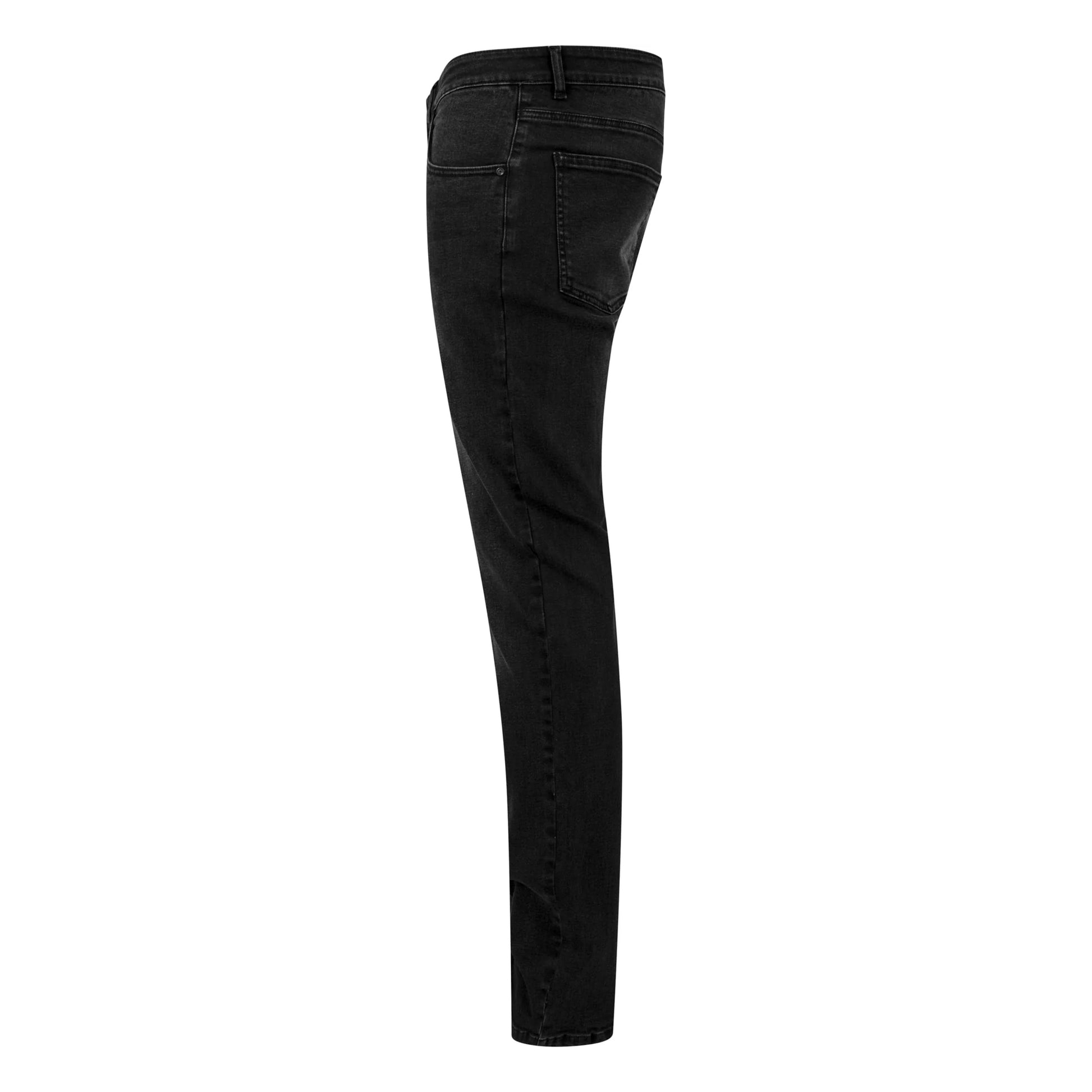 Black Wash - Side - Urban Classics Mens Denim Stretch Jeans