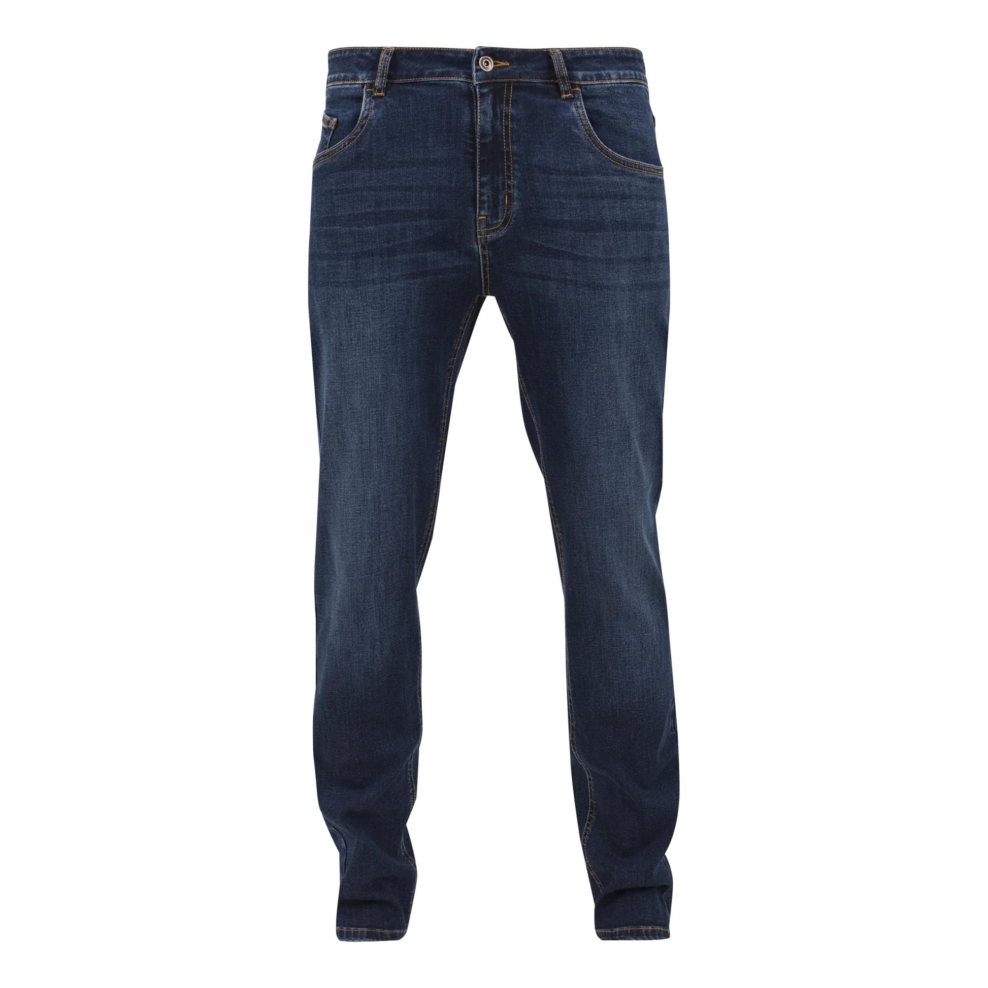 Dark Blue - Front - Urban Classics Mens Denim Stretch Jeans